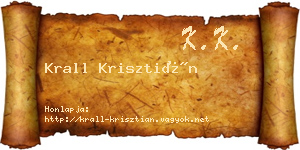 Krall Krisztián névjegykártya