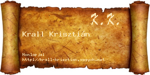Krall Krisztián névjegykártya